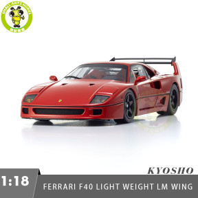 Pre-order 1/18 Ferrari F40 Kyosho 08416RLM Light Weight LM Wing Diecast Model Toy Cars Gifts For Father Friends