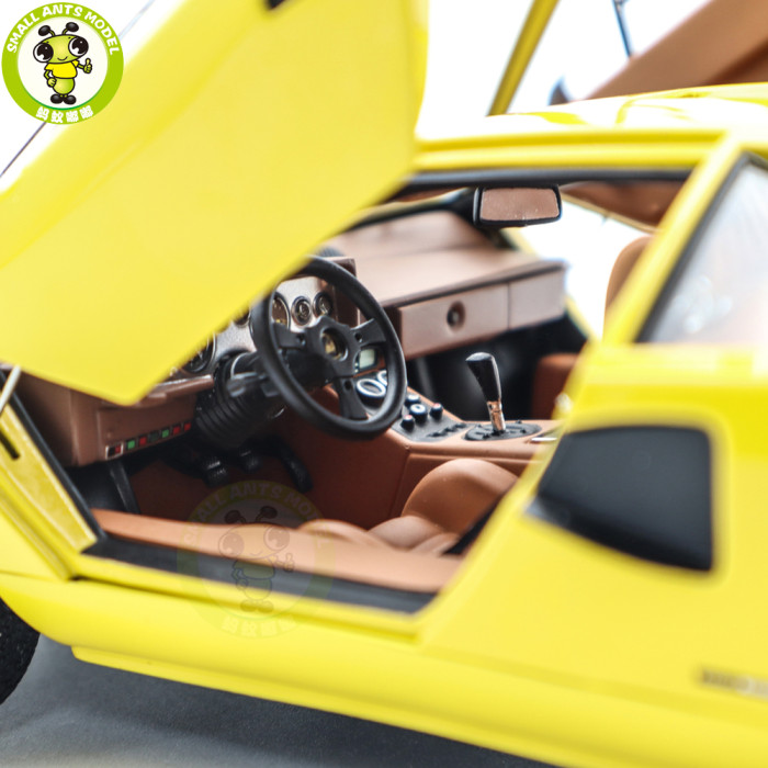 1/18 Lamborghini Countach LP 400 KYOSHO KS08321YT Yellow Diecast Model Toy Cars Gifts For Father Friends