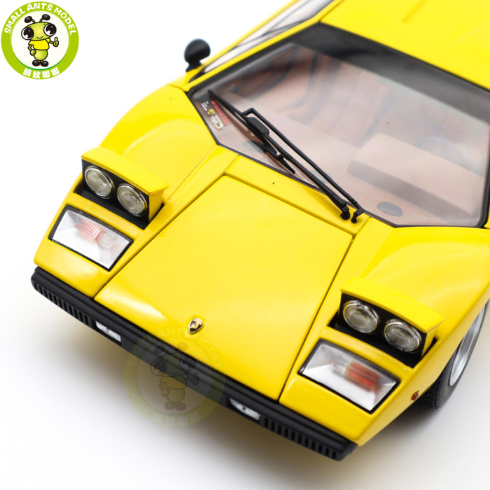 1/18 Lamborghini Countach LP 400 KYOSHO KS08321YT Yellow Diecast Model Toy Cars Gifts For Father Friends
