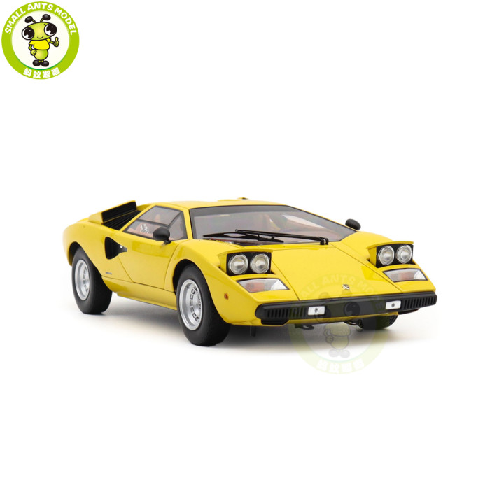 1/18 Lamborghini Countach LP 400 KYOSHO KS08321YT Yellow Diecast Model Toy Cars Gifts For Father Friends