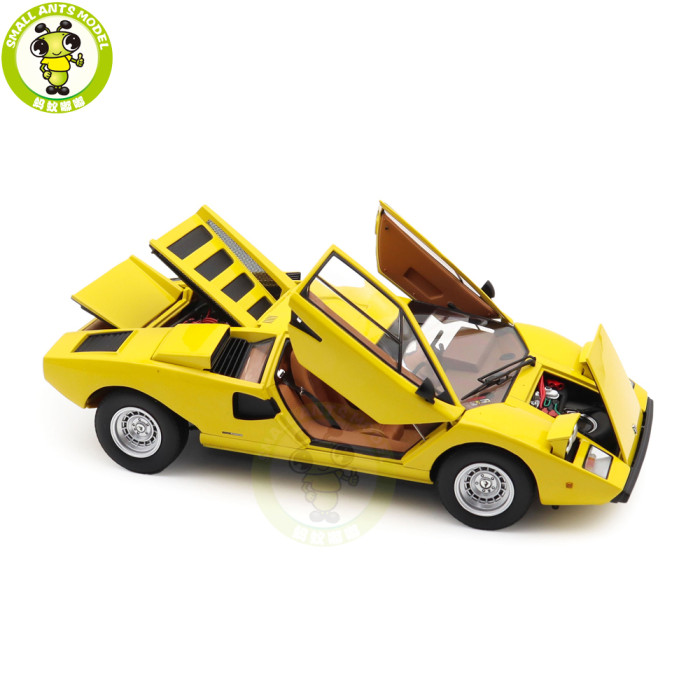 1/18 Lamborghini Countach LP 400 KYOSHO KS08321YT Yellow Diecast Model Toy Cars Gifts For Father Friends