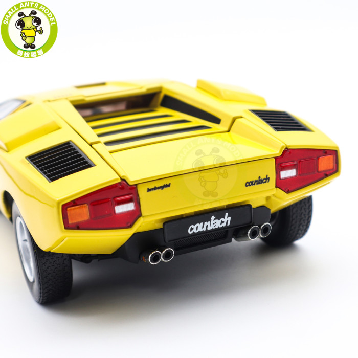 1/18 Lamborghini Countach LP 400 KYOSHO KS08321YT Yellow Diecast Model Toy Cars Gifts For Father Friends