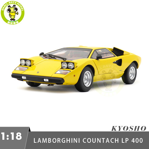 1/18 Lamborghini Countach LP 400 KYOSHO KS08321YT Yellow Diecast Model Toy Cars Gifts For Father Friends