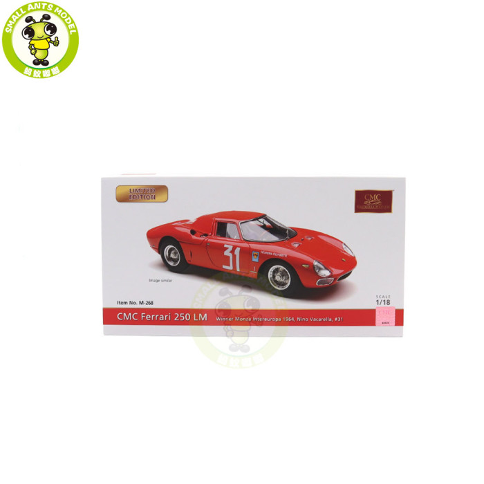 1/18 CMC M-268 Ferrari 250 LM Winner Monza Intereuropa 1964 Nino Vacarella #31 Diecast Model Toy Car Gifts For Friends