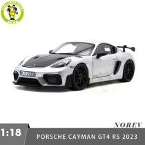 1/18 Porsche 718 Cayman GT4 RS 2023 Weissach Pack Norev 187256 GT Silver Diecast Model Toys Car Gifts For Father Friends