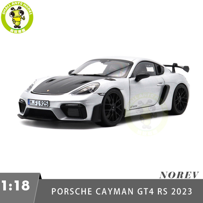 1/18 Porsche 718 Cayman GT4 RS 2023 Weissach Pack Norev 187256 GT Silver Diecast Model Toys Car Gifts For Father Friends