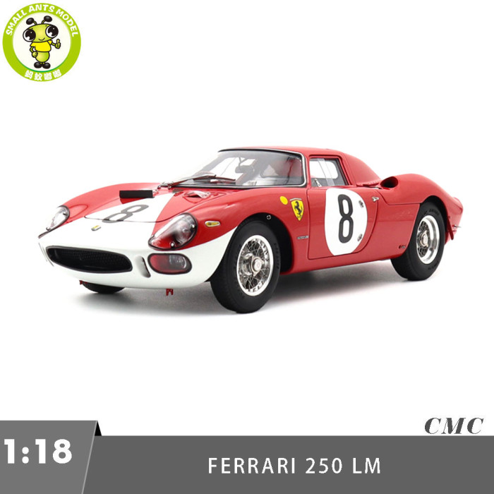 1/18 CMC M-262 Ferrari 250 LM 12H Reims 1964 Jonh Surtees Lorenzo Bandini #8 Diecast Model Toy Car Gifts For Friends