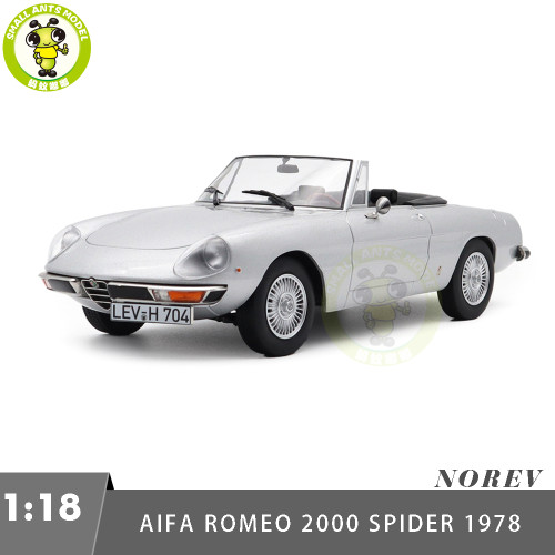 1/18 Alfa Romeo 2000 Spider 1978 Norev 187884 Silver Diecast Model Toys Car Gifts For Father Friends