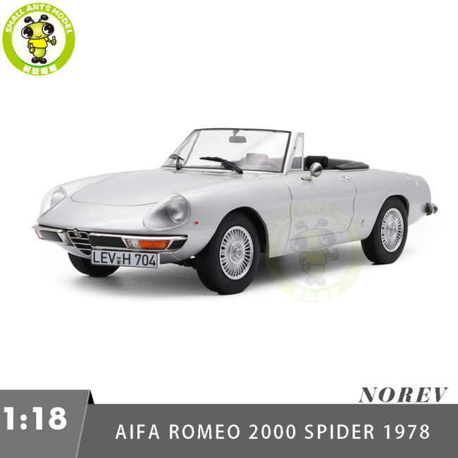1/18 Alfa Romeo 2000 Spider 1978 Norev 187884 Silver Diecast Model Toys Car Gifts For Father Friends
