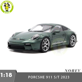 1/18 Porsche 911 S/T 2023 Norev 187472 Malachite Green Diecast Model Toys Car Gifts For Father Friends