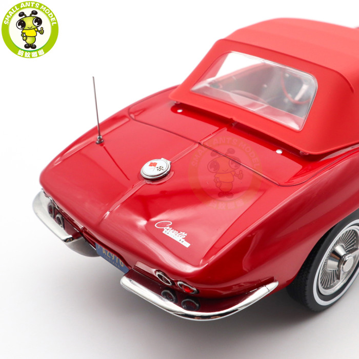 1/18 Chevrolet Corvette Sting Ray Convertible Norev 189056 Riverside Red Diecast Model Toys Car Boys Girls Gifts