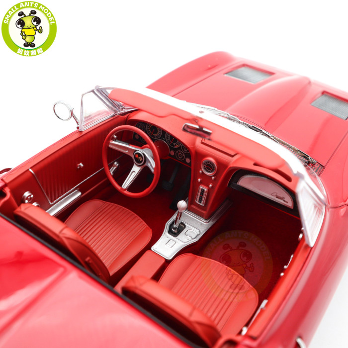 1/18 Chevrolet Corvette Sting Ray Convertible Norev 189056 Riverside Red Diecast Model Toys Car Boys Girls Gifts