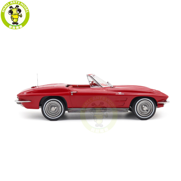 1/18 Chevrolet Corvette Sting Ray Convertible Norev 189056 Riverside Red Diecast Model Toys Car Boys Girls Gifts