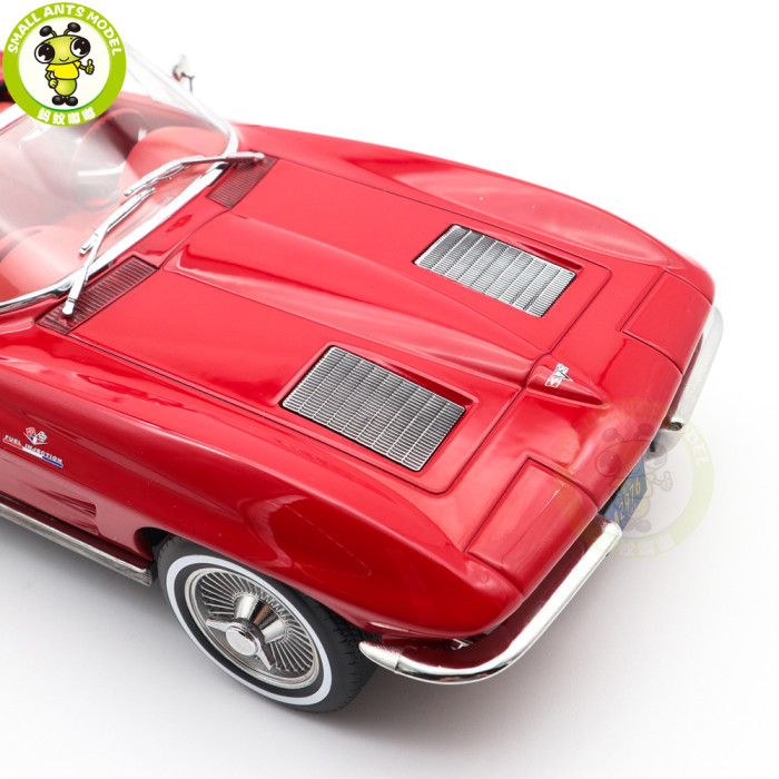 1/18 Chevrolet Corvette Sting Ray Convertible Norev 189056 Riverside Red Diecast Model Toys Car Boys Girls Gifts