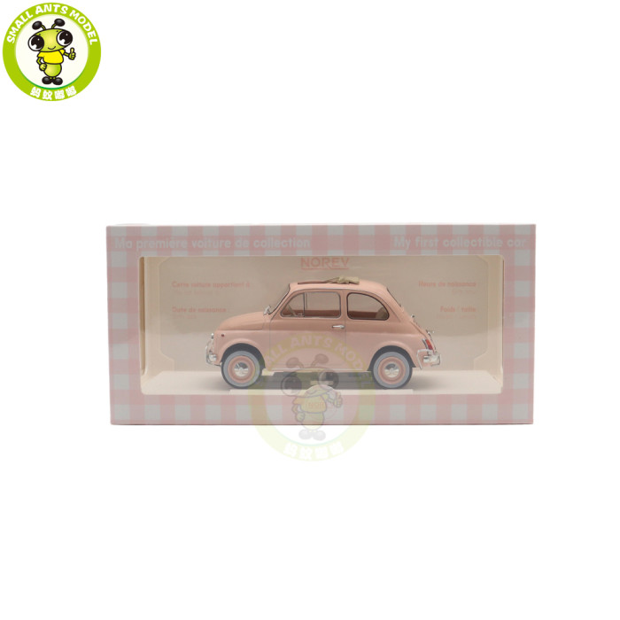 1/18 Fiat 500 L 1968 Norev 187774 Pink Birth Pack Diecast Model Toys Car Boys Girls Gifts