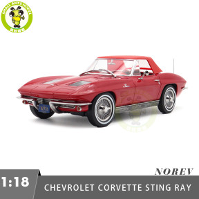 1/18 Chevrolet Corvette Sting Ray Convertible Norev 189056 Riverside Red Diecast Model Toys Car Boys Girls Gifts