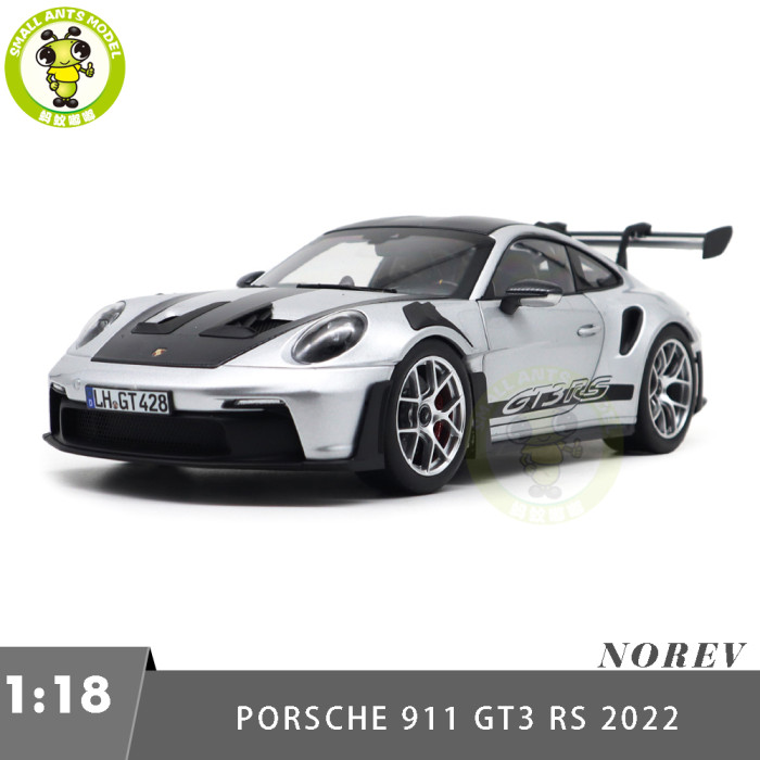 1/18 Porsche 911 992 GT3 RS 2022 Weissach Pack Norev 187366 GT SilverDiecast Model Toys Car Gifts For Friends Father