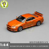 Pre-order 1/64 MOTORHELIX Nissan Skyline GT-R(R34) V-Spec ll Customized Diecast Model Toy Car Gifts For Father Friends