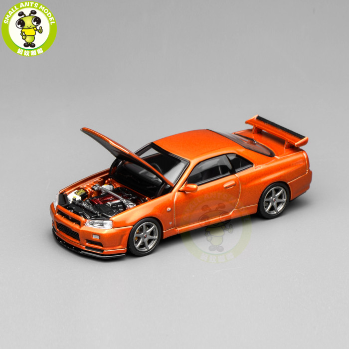 Pre-order 1/64 MOTORHELIX Nissan Skyline GT-R(R34) V-Spec ll Customized Diecast Model Toy Car Gifts For Father Friends