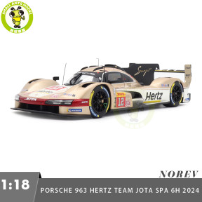 1/18 Norev 187160 Porsche 963 Hertz Team Jota Spa 6h 2024 Stevens/Ilott Winner #12 Diecast Model Toys Car Gifts For Father Friends