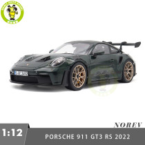 1/12 Porsche 911 GT3 RS 2022 Norev 127532 Jetgreen Metallic & Black Diecast Model Toy Car Gifts For Friends