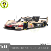 1/18 Norev 187161 Porsche 963 Hertz Team Jota Lone Star Le Mans 2024 #38 Hanson Button Rasmussen Diecast Model Toys Car Gifts For Father Friends