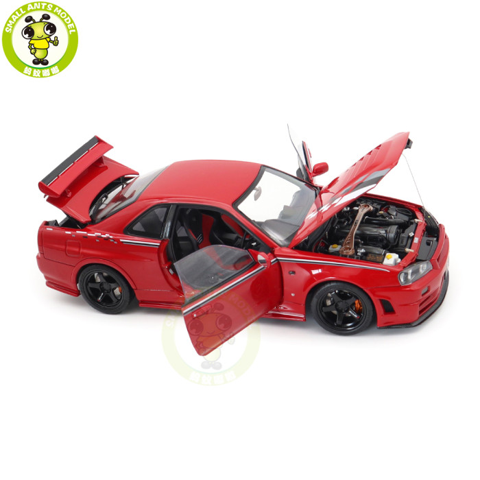1/18 MOTORHELIX Nissan Skyline GT-R R34 CUSTOMIZED VERSION Diecast Model Toy Car Gifts For Father Friends