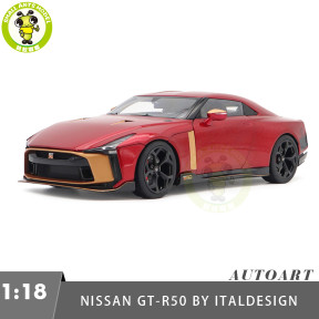 1/18 Nissan GT-R50 By Italdesign AUTOart 77514 Metallic Red / Gold Model Car