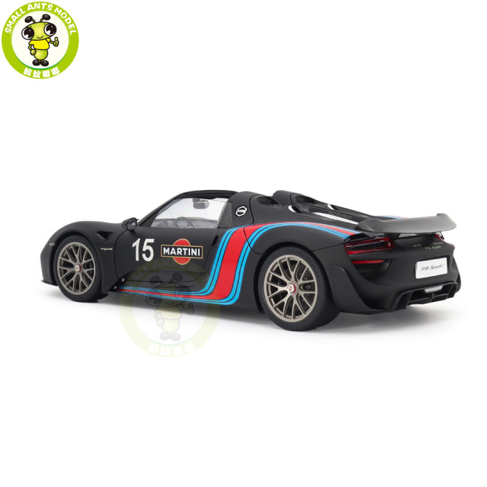 1/18 Porsche 918 Spyder Autoart 77929 Black / Martini Livery Model Toy Car Gifts For Father Friends