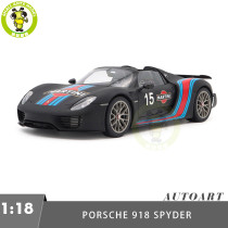 1/18 Porsche 918 Spyder Autoart 77929 Black / Martini Livery Model Toy Car Gifts For Father Friends