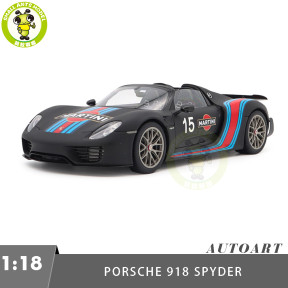1/18 Porsche 918 Spyder Autoart 77929 Black / Martini Livery Model Toy Car Gifts For Father Friends