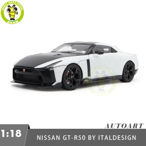 1/18 Nissan GT-R50 By Italdesign AUTOart 77511 Metallic White/Black Model Car