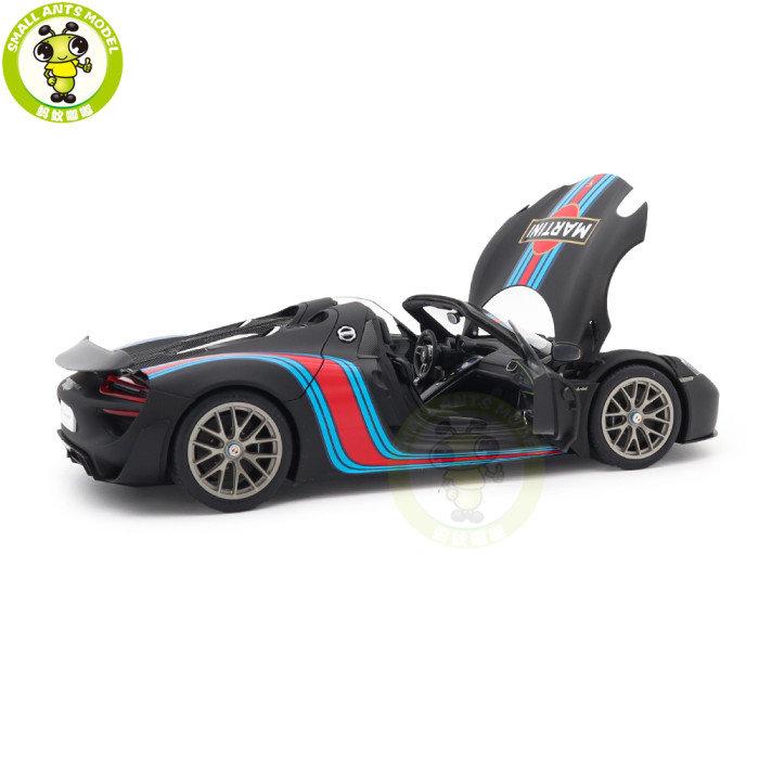 1/18 Porsche 918 Spyder Autoart 77929 Black / Martini Livery Model Toy Car Gifts For Father Friends