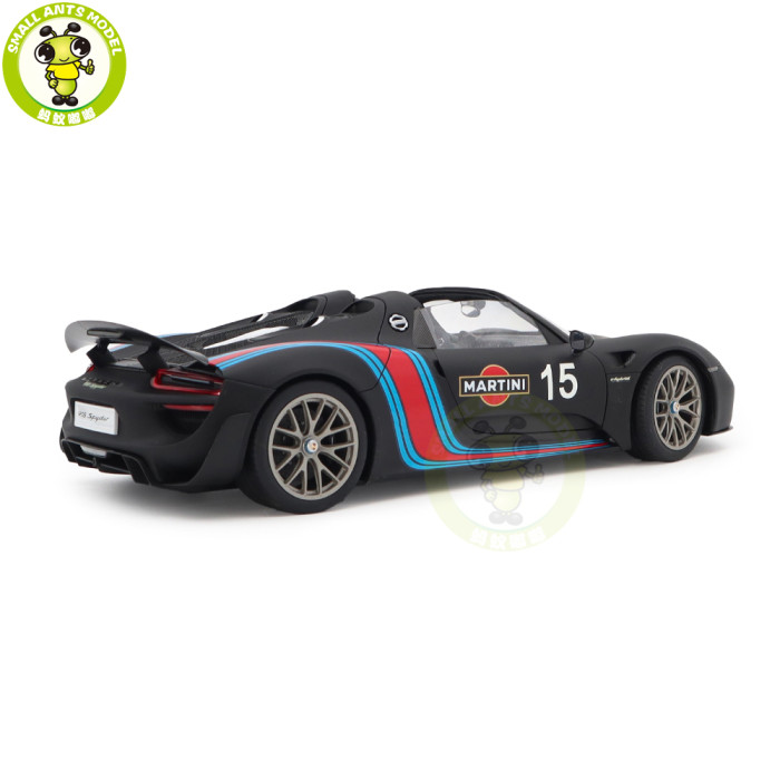 1/18 Porsche 918 Spyder Autoart 77929 Black / Martini Livery Model Toy Car Gifts For Father Friends