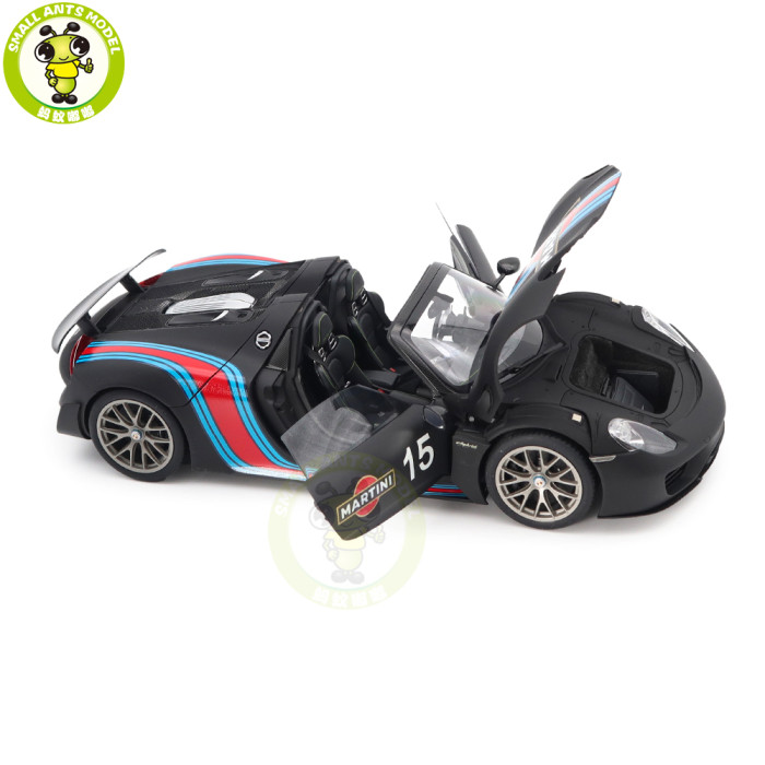 1/18 Porsche 918 Spyder Autoart 77929 Black / Martini Livery Model Toy Car Gifts For Father Friends