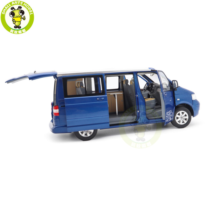 1/18 VW Volkswagen California 2003 T5 Norev 188607 Ravenna Blue Metallic Diecast Model Toy Car Gifts For Friends