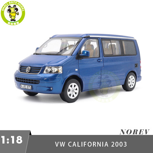 1/18 VW Volkswagen California 2003 T5 Norev 188607 Ravenna Blue Metallic Diecast Model Toy Car Gifts For Friends