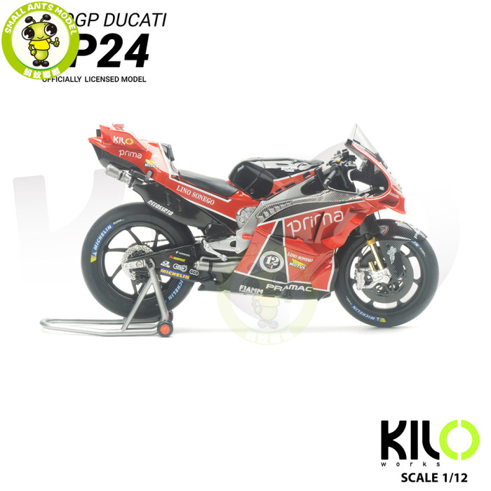 1/12 Kiloworks Pramac Ducati GP24 MOTOGP 2024 British GP Diecast Motorcycle Model Toys Gifts For Father Friends