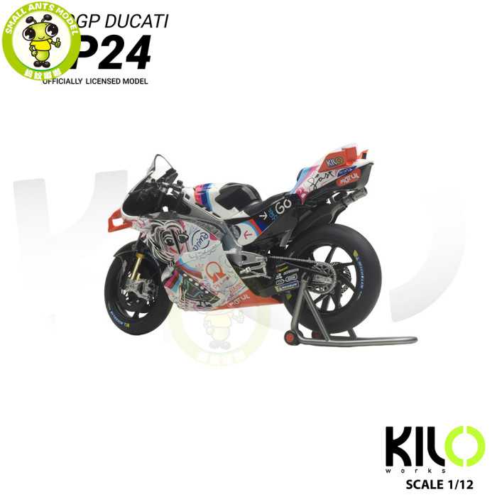 1/12 Kiloworks Pramac Ducati GP24 MOTOGP 2024 Catalan GP Diecast Motorcycle Model Toys Gifts For Father Friends