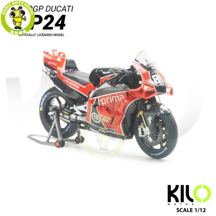 1/12 Kiloworks Pramac Ducati GP24 MOTOGP 2024 British GP Diecast Motorcycle Model Toys Gifts For Father Friends