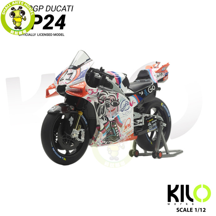 1/12 Kiloworks Pramac Ducati GP24 MOTOGP 2024 Catalan GP Diecast Motorcycle Model Toys Gifts For Father Friends