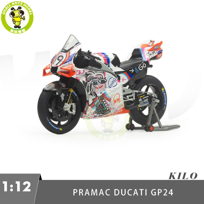 1/12 Kiloworks Pramac Ducati GP24 MOTOGP 2024 Catalan GP Diecast Motorcycle Model Toys Gifts For Father Friends