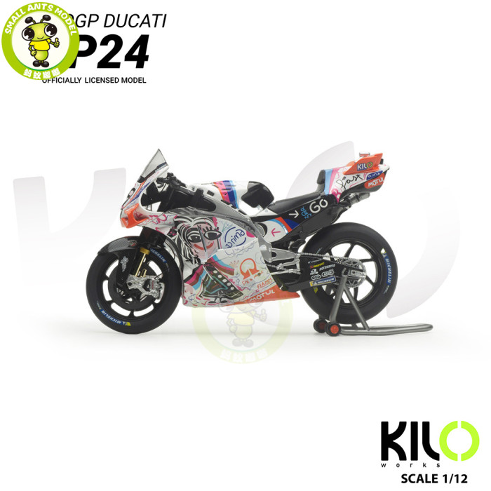 1/12 Kiloworks Pramac Ducati GP24 MOTOGP 2024 Catalan GP Diecast Motorcycle Model Toys Gifts For Father Friends
