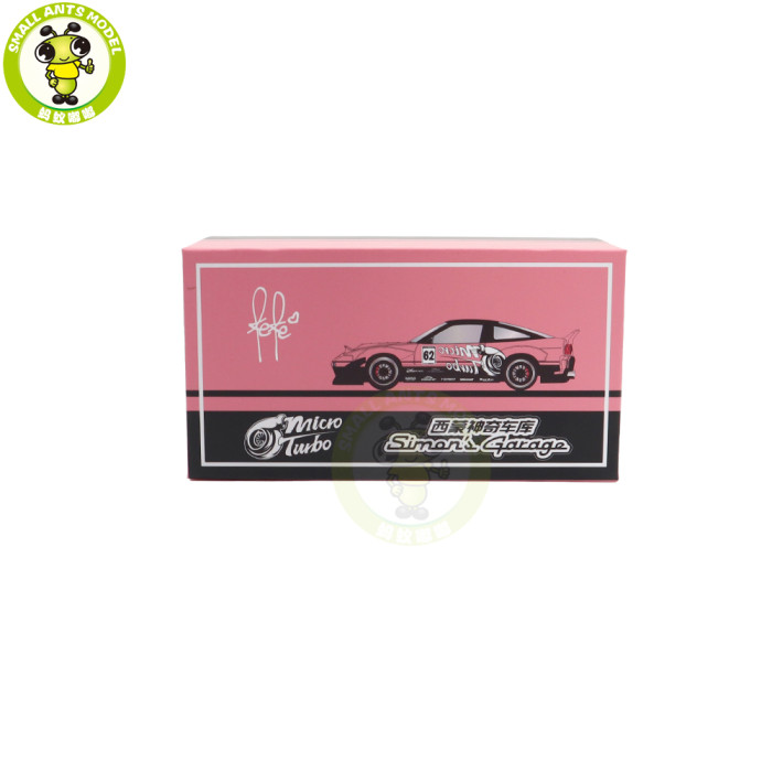 1/64 Micro Turbo Nissan 180SX Rocket Bunny And Custom Tow Truck Simon's Garage Diecast Metal Model Toy Car Gifts For Friends Father