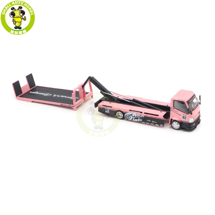 1/64 Micro Turbo Nissan 180SX Rocket Bunny And Custom Tow Truck Simon's Garage Diecast Metal Model Toy Car Gifts For Friends Father