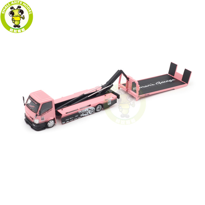 1/64 Micro Turbo Nissan 180SX Rocket Bunny And Custom Tow Truck Simon's Garage Diecast Metal Model Toy Car Gifts For Friends Father