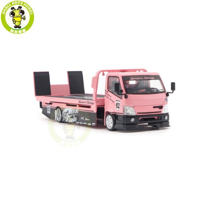 1/64 Micro Turbo Nissan 180SX Rocket Bunny And Custom Tow Truck Simon's Garage Diecast Metal Model Toy Car Gifts For Friends Father