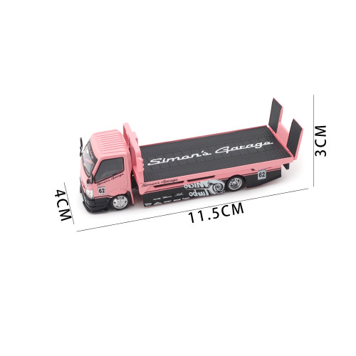 1/64 Micro Turbo Nissan 180SX Rocket Bunny And Custom Tow Truck Simon's Garage Diecast Metal Model Toy Car Gifts For Friends Father