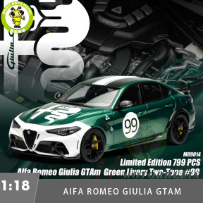 1/18 Alfa Romeo Giulia GTAm MOTORHELIX Diecast Model Toy Car Gifts For Father Friends