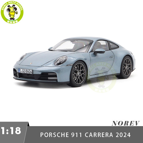 1/18 Porsche 911 Carrera 2024 Norev 187170 Polar Silver Metallic Diecast Model Toys Car Gifts For Friends Father